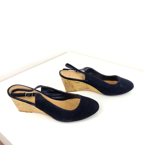 NEW look wide feet wedge sandals size 9 black shoes suede - Picture 7 of 16
